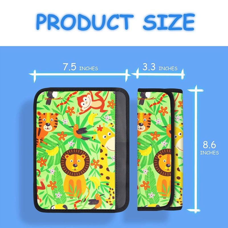 YR Seat Belt Cover for Kids, Soft Comfort Seat Belt Cushion for Children, Cute Cartoon Pattern Car Seat Belt Pads Cover for Girls and Boys, 1 Pack, Jungle - Image 4